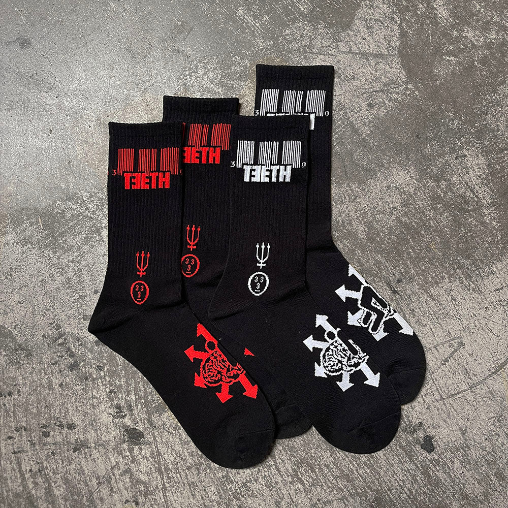 3teeth socks, occult symbolism industrial music alexis mincolla, metal merch, metal merchandis, 3teeth music